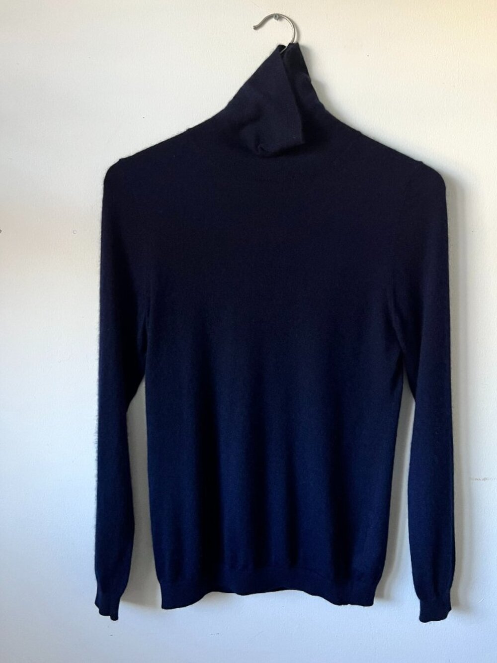 Eric Bompard Paris Dark Navy 100% Cashmere Turtleneck Sweater S M